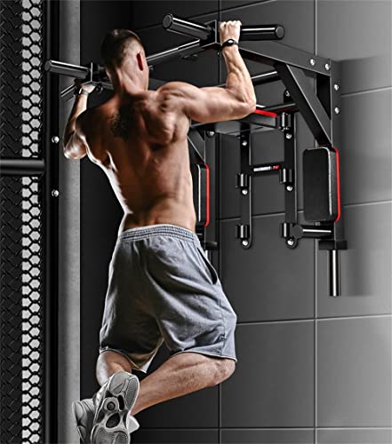 HAKENO Multifunctional Wall Mounted Pull Up Bar/Chin Up bar,Dip Station for Indoor Home Gym Workout,Power Tower Set Gym Eq...