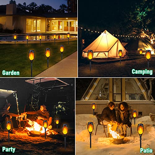 IkeeRuic Solar Lights Outdoor, Solar Torch Light with Flickering Flame for Outdoor Decor, Solar Garden Lights, Waterproof ...
