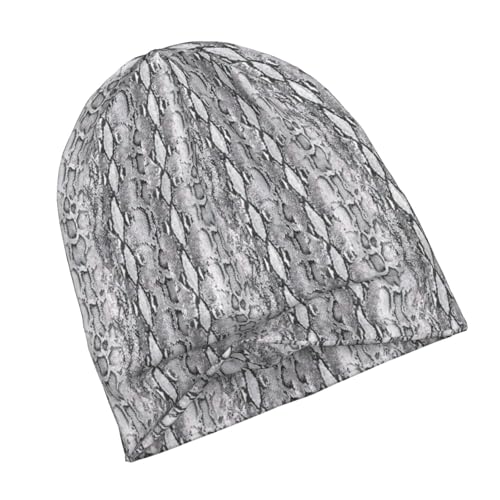 sackhg Snake Skin Black and White Print Winter Beanie Hat Men Women Soft Lightweight Thermal Cap for Outdoor Skiing Wear