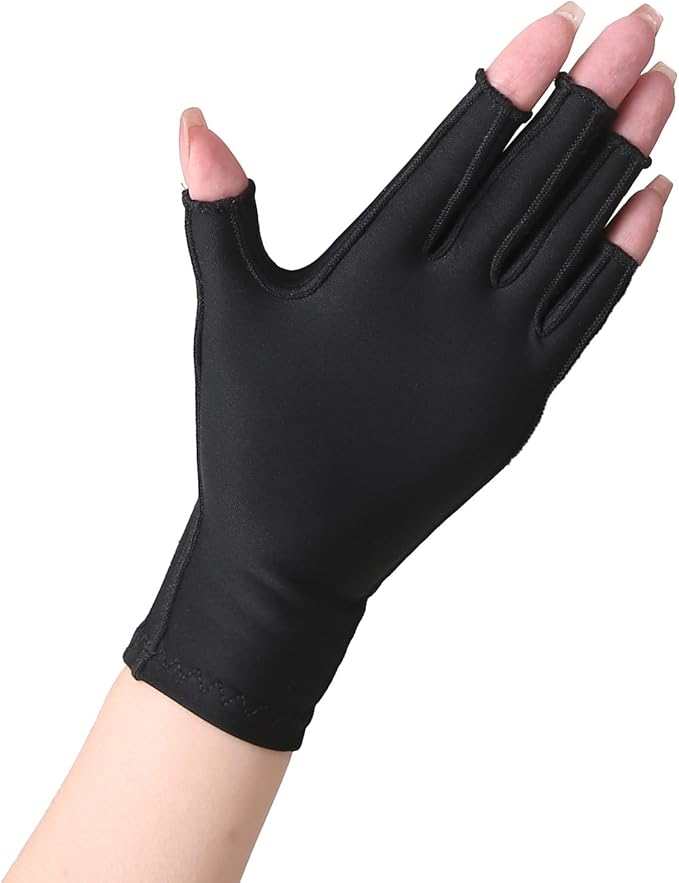 NURCOM Compression Arthritis Gloves, Carpal Tunnel, Tendinitis, Tendonitis, Single Glove for Left & Right Hand, Open Finge...