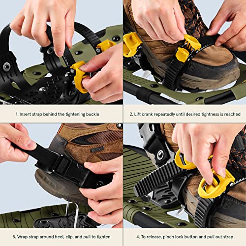 Retrospec Drifter Snowshoes & Trekking Poles Bundle with Adjustable Bindings - Lightweight Aluminum Snow Shoes for Women &...