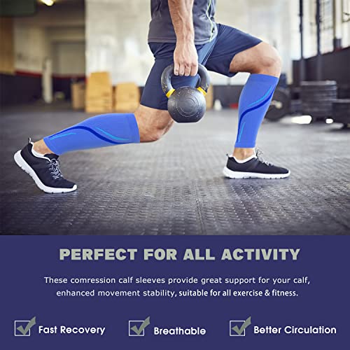 Keskale Calf Compression Sleeve for Men & Women 20-30 mmHg, Leg compression Sleeve, Footless Compression Socks (1 or 2Pair)