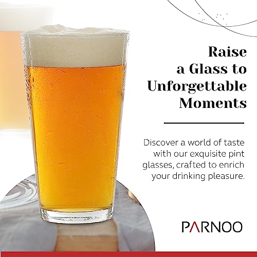 Pint Glasses Set of 6 - 16 oz Drinking Glasses Made for Cold Beverages - 16 oz Mixing Glass & Highball Set of 6 for Homes,...