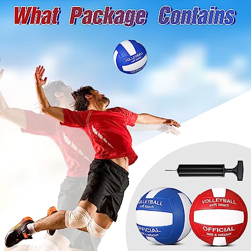 Lenwen 2 Pack Beach Volleyball Official Size 5 for Indoor Outdoor, Waterproof Soft Volleyball with Pump for Adult Beginner...