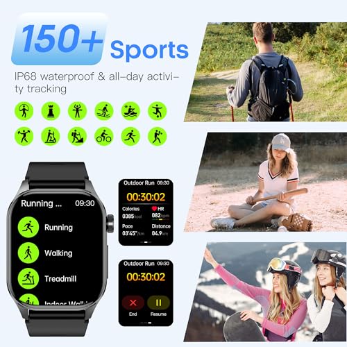 hellibito Advanced Health Smartwatch for Women Men with Real-Time Monitoring of Heart Rate, Blood Oxygen, Body Temperature...
