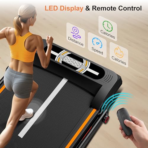 Incline Walking Pad Treadmill, 2.5HP Foldable Walking Pads, Compact Treadmill for Small Spaces Home Office with Handle Bar...