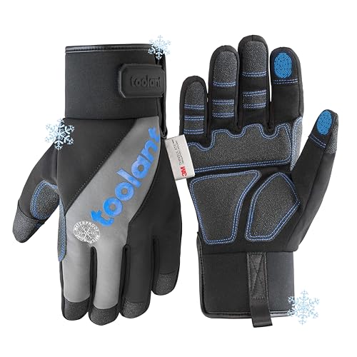 toolant Winter Work Gloves for Men, Insulated Waterproof Work Gloves with Reinforced Palm for Cold Weather Protection, S-XXL