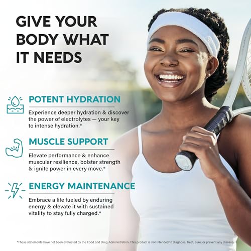 Electrolytes - Electrolyte Tablets with Magnesium, Sodium, Potassium, Chloride, Vitamins D3 & B6, Kelp Powder - Salt Pills...