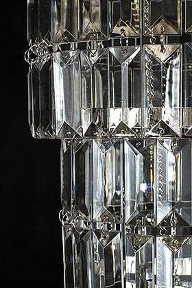 FlavorThings Gold Frame Modern Chandelier Faux Crystal Pendant Lamp, Rectangle, Acrylic, Without Light Cord Kit, W10.25 x H11.5