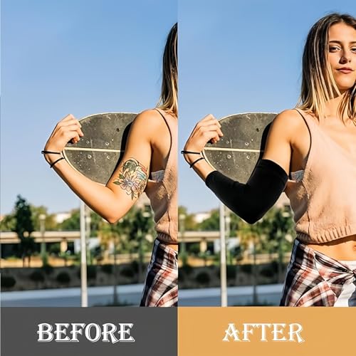 Tattoo Cover Up - 6Pcs Sleeve Forearm Tattoo Cover Tattoo Cover Up Compression Sleeves Arm Sleeves for Women Men Compressi...