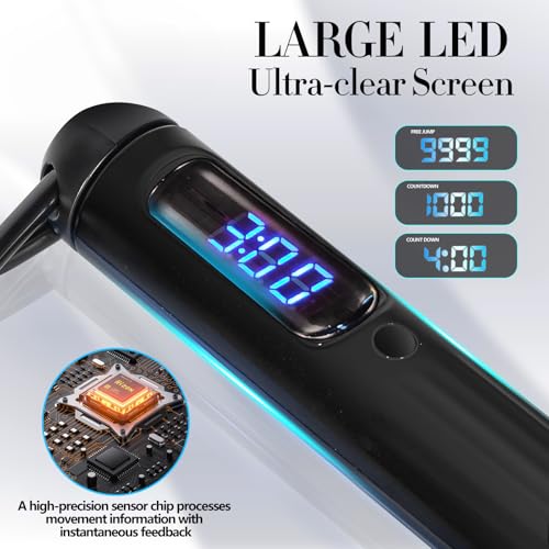 Smart Jump Rope Adjustable Jumping Rope with Weighted Ball Anti Slip Design Wireless Connection LED Display Dual Mode with...