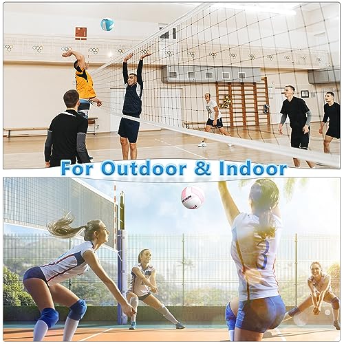 UUBEMM Volleyball Soft Touch for Indoor Outdoor Beach Park Games Gym Practice,Official Size Backyard Volleyballs with Pump...