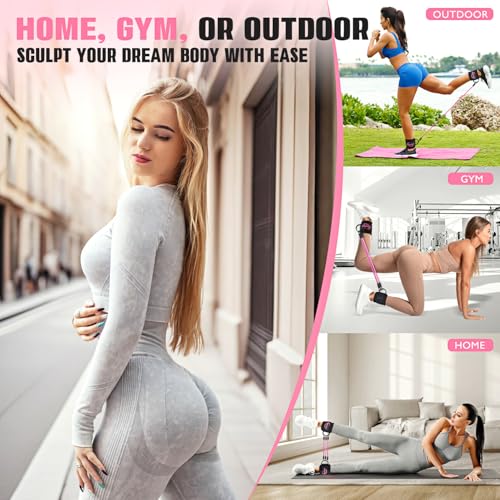 KRNIUC Ankle Resistance Bands with Cuffs, Resistance Bands for Working Out, Home Gym Workout Equipment for Women, Pilates ...
