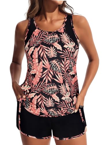 Hanna Nikole 3 Piece Tankini Swimsuits for Women, Swim Suits for Women 2026, Swim Tank Top with Bra Boy Shorts