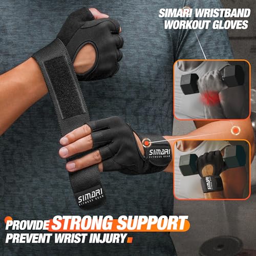 SIMARI Breathable Workout Gloves for Men and Women, Padded Weight Lifting Gloves with Great Grip, Full Palm Protection for...