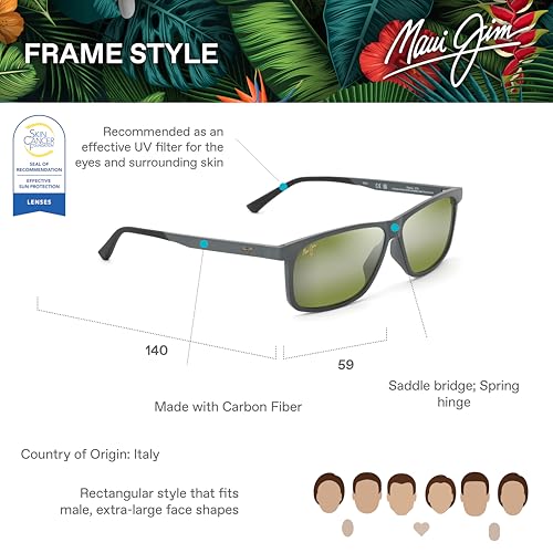 Maui Jim Polarized Men's and Women's Pulama Rectangular Sunglasses