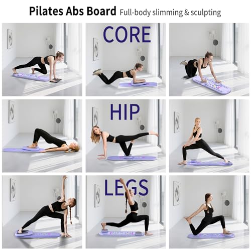 Pilates Board, Foldable Pilates Reformer Set for Home Workout with Timer, Multifunctional Portable Reformer Pilates Machin...