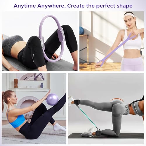 diputox Pilates Ring Kit for Women, Pilates Equipment Accessories, Home Workout Set with Magic Circle, Mini Exercise Ball,...