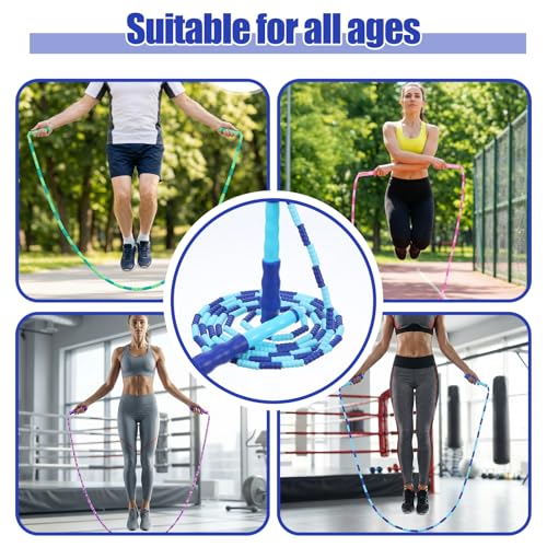 20 Pack 9.2 Feet Jump Ropes, Adjustable Length Soft Beaded Segmented Skipping Rope Tangle-Free for Adults Women Men Workou...
