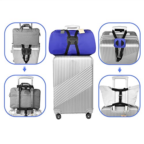 Luggage Straps Bag Bungee， Luggage Straps Suitcase Adjustable Belt，Add a Bag Easy to Travel Suitcase Elastic Strap Belt –...