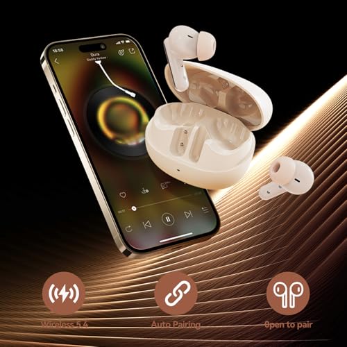 Hoarahloux Bluetooth Wireless Earbuds with Touch Control, Wireless Earphones Bluetooth 5.4, Wireless Headset 4-6H Playtim...