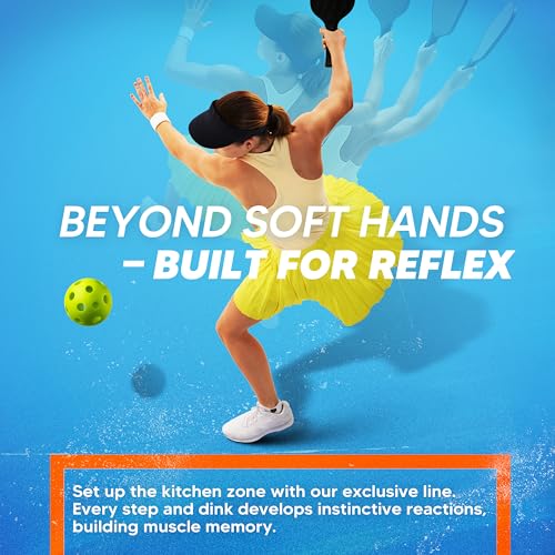 Pickleball Rebound Net Training Equipment Aid, Adjustable Angle & Easy Setup - Perfect Your Forehands Backhands Dinks Voll...