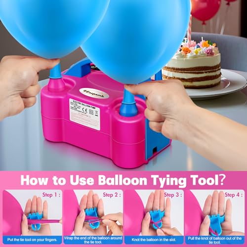 FLSEPAMB Balloon Pump, Electric Balloon Pump,Portable Dual Nozzles Electric Balloon Air Pump 110V 600W, Electric Balloon I...