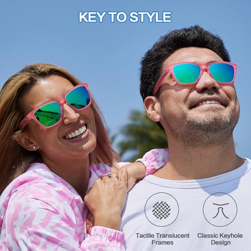 Jefoo Polarized Sports Sunglasses for Women Men Running Retro Trendy Sun Glasses UV400 Protection Tangle Free
