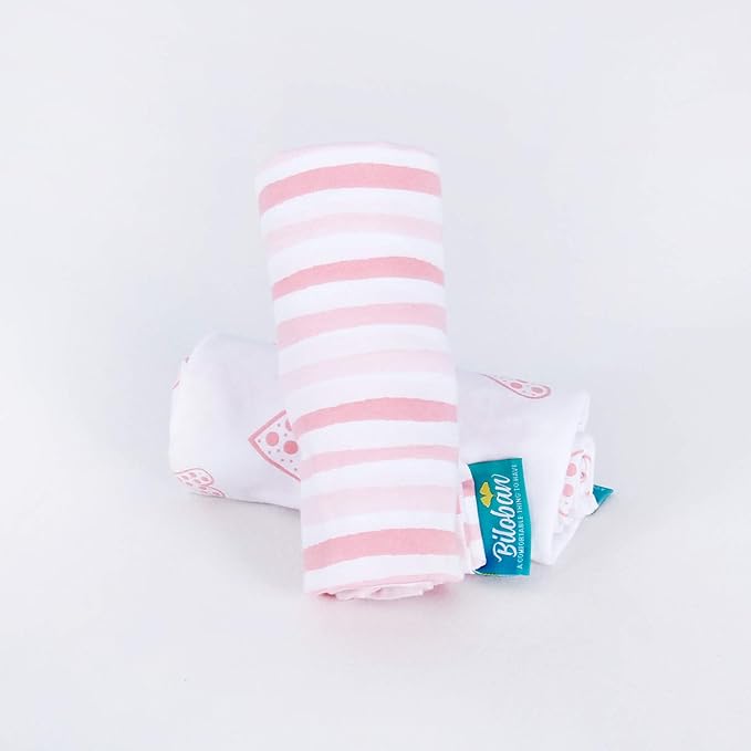 Bassinet Sheets Fit for Simmons Kids by The Bed City Sleeper Bassinet(Twins), Moses Basket and Hospital Bassinet, 100% Jersey Knit Cotton, 2 Pack, Pink Print