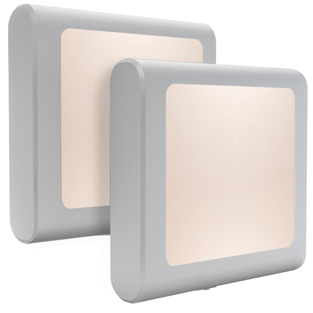 MAZ-TEK Plug-in LED Night Light with Dusk to Dawn Sensor, Adjustable Brightness, Warm White, 2 Pack, Model: maz-1