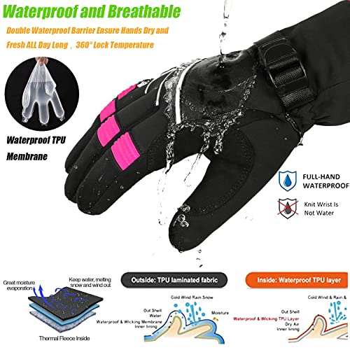 MOREOK Waterproof & Windproof -30°F Winter Gloves for Men/Women, 3M Thinsulate Thermal Gloves Touch Screen Warm Gloves for...