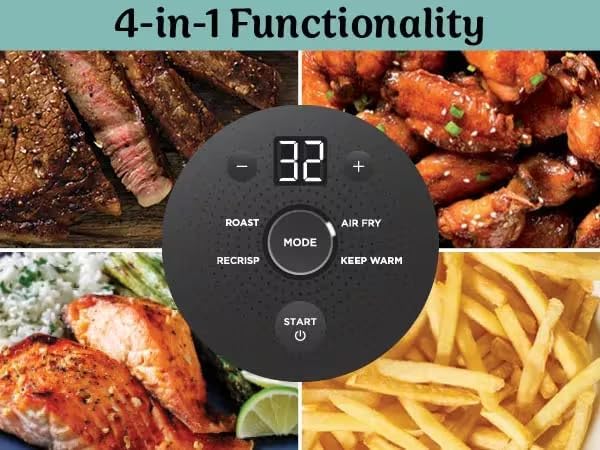 Ninja Crispi 4-in-1 Portable Glass Air Fryer Cooking System, 1500W, 4QT & 6-Cup TempWare Glass Containers with Storage Lids, Microwave, Freezer & Dishwasher Safe, Cyberspace Gray, FN101GY