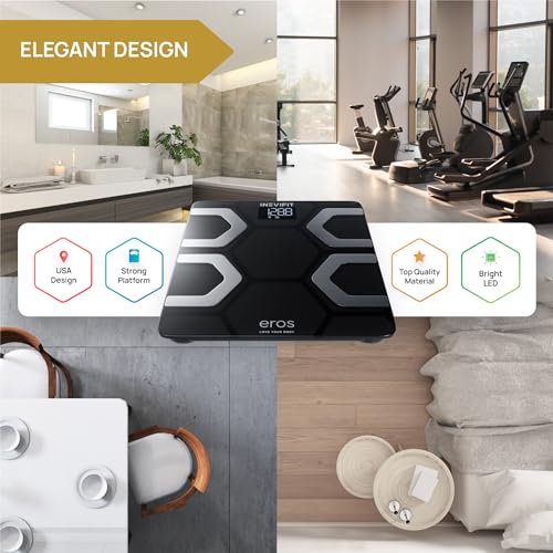 INEVIFIT EROS Bluetooth Body Fat Scale Smart BMI Highly Accurate Digital Bathroom Body Composition Analyzer with Wireless ...