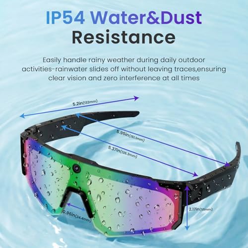 MOHEEN Al Smart Glasses with Camera 4K, Baseball Recording Glasses for Action Sports with Audio/Bluetooth, Wearable Tech B...