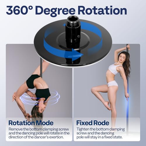 VIVOHOME Professional Spinning Dancing Pole, 45mm Portable Dance Pole for Home Fitness