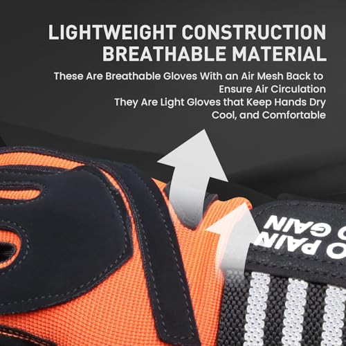 FINGER TEN Weightlifting Workout Gloves Full Half Finger with Wrist Strap Support, Padded Grip for Weight Lifting Gym Fitn...