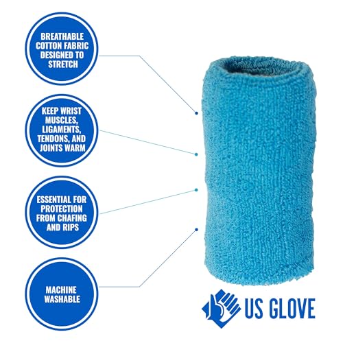 US Glove Sweat Bands for Wrists, Sports Wristbands for Men & Women, Athletic Hand Bands for Tennis, Gymnastics, Basketbal...