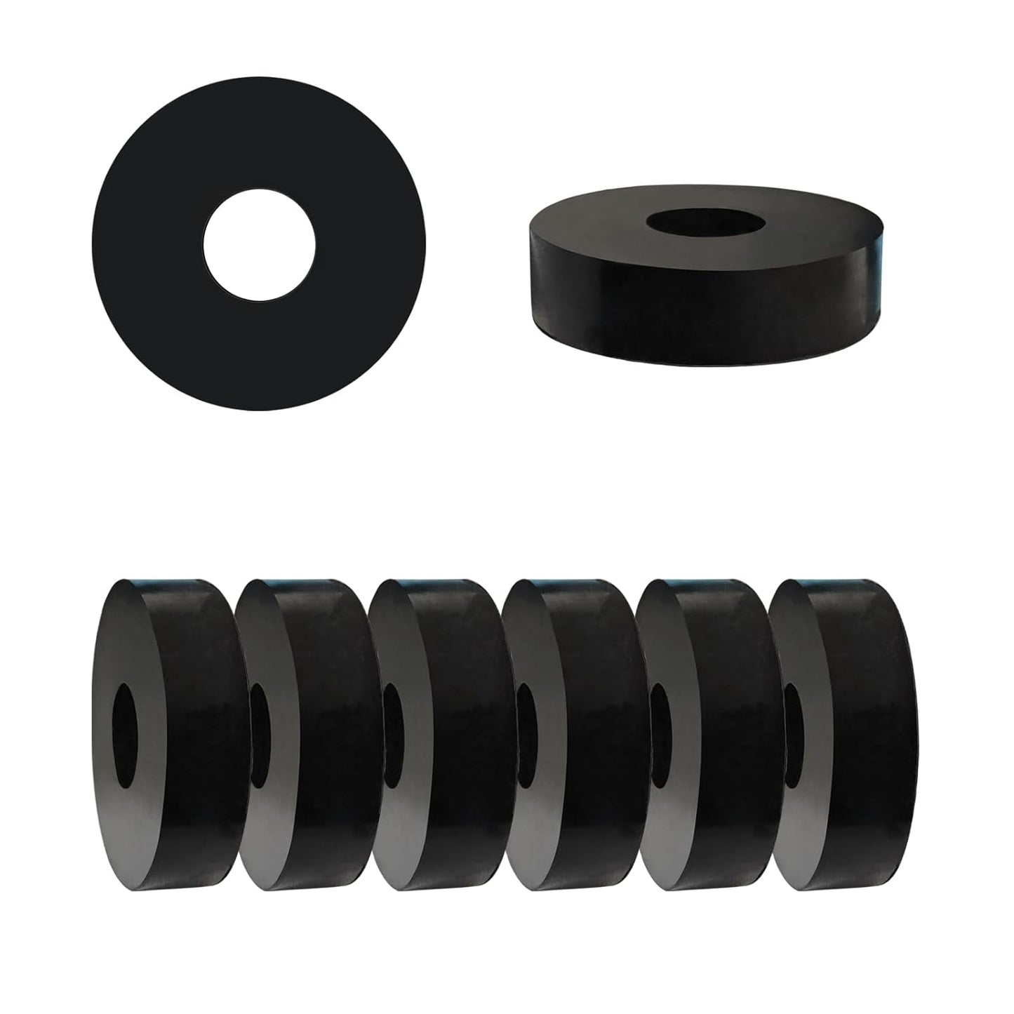 8Pcs Rubber Spacers, 1.5'' OD x 0.5'' ID x 0.4'' Thickness Thick Rubber Washers Black Round Vibration Isolation Bushings for Bolts, Car, Boat, Home (1.5'' OD x 0.5'' ID x 0.4'' Thickness)