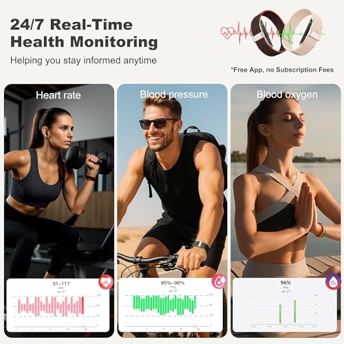 SEEKZERO Fitness Tracker with Blood Pressure & Blood Oxygen Monitor, 24/7 Heart Rate Sleep Tracking, IP68 Waterproof Smart...