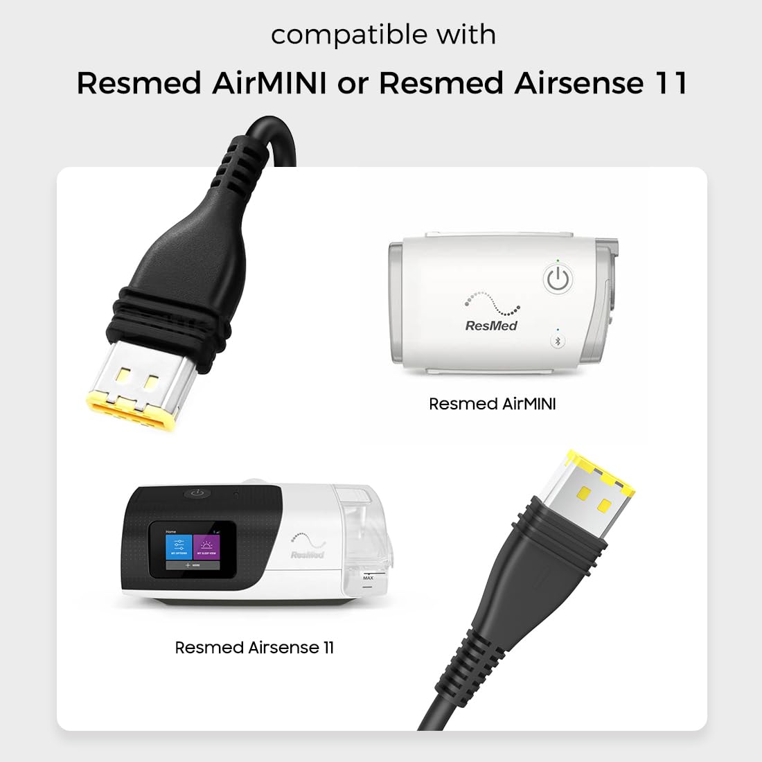 KFD 2-Pack 24V DC Cable for Resmed Airsense 10 to Resmed AirSense 11 & Resmed Airmini CPAP Machine Power Cord Convert Cable Fits Resmed Airsense 10/AirSense 11/Resmed Airmini CPAP Machine Charger Cord