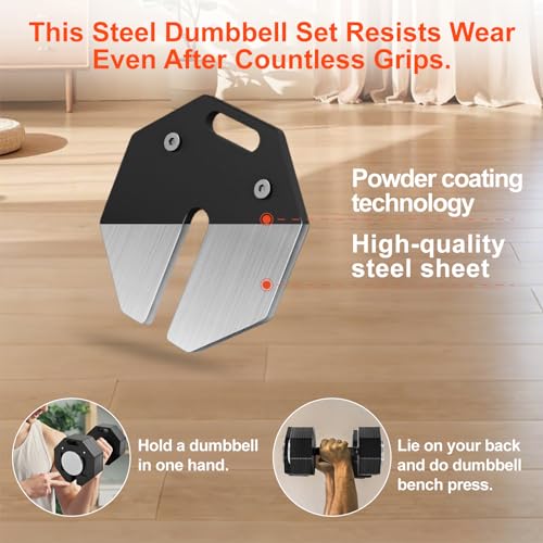 Adjustable Dumbbell Sets 50/80/90LBSX2 Durable Steel Build, Free Weights Dumbbells Set with Barbell/Kettlebell Handle with...