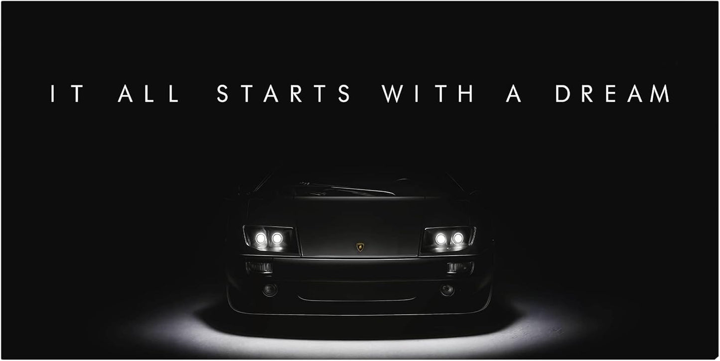 Motivational Wall Art for Office, Super Car Art Canvas, Inspirational Automotive Decor for Lamborghini Diablo Sportscar Lovers, Motivational Wall Decor for Office and Home, Car Poster (20" x 40" in)