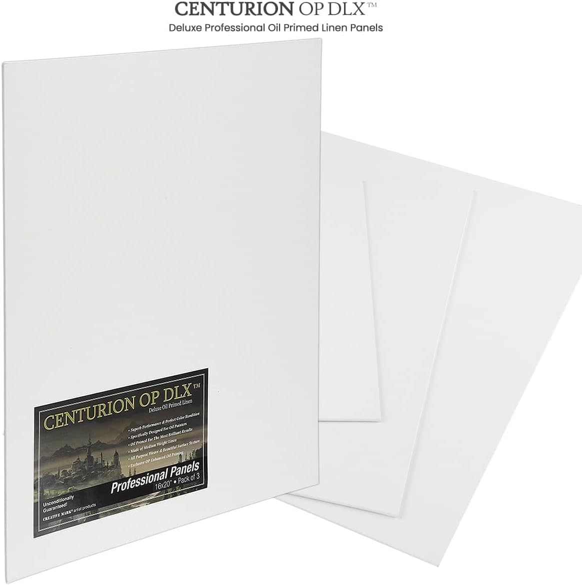 Centurion Deluxe Professional Oil Primed Linen Canvas Panels - 10x20-3 Pack of Linen Canvases for Painting, Artwork and More