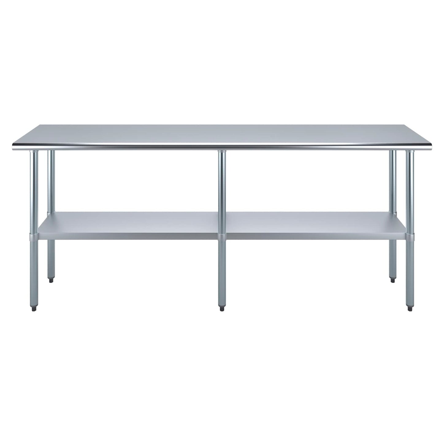AmGood 18 in. x 84 in. Stainless Steel Work Table | Metal Kitchen Food Prep Table | NSF
