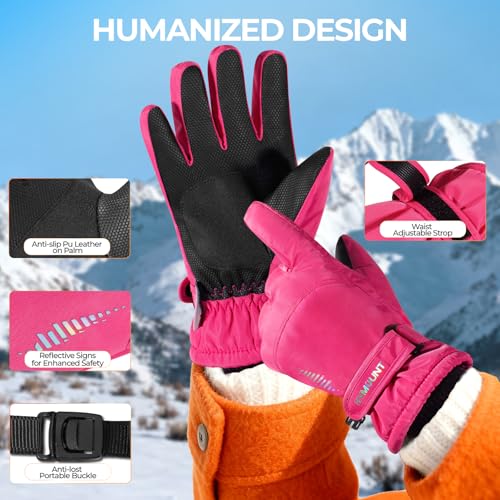 rivmount Kids 3M Winter Ski Snowboarding Snow Gloves Warm Thermal Waterproof Windproof Touchscreen for Boys Girls in Cold ...