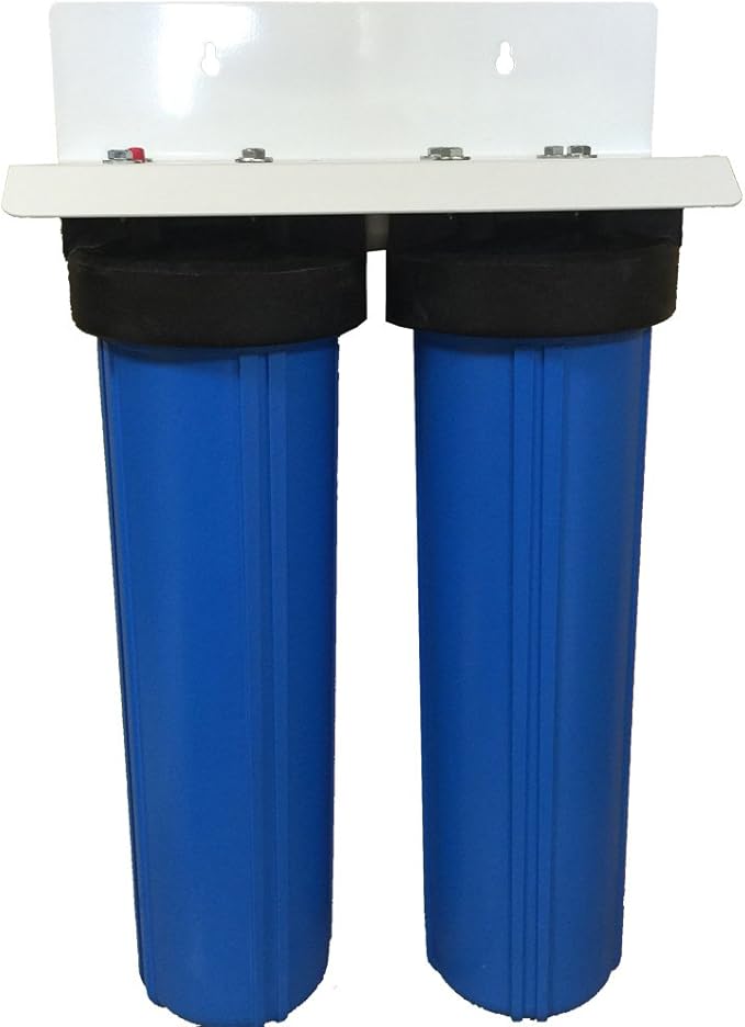 20-inch 2 Stage Pentek Big Blue Whole House Filter with Radial Flow Carbon and Catalytic Carbon/KDF85 for Rotten Egg Smell, Iron, Chemicals, Tastes, and Odors