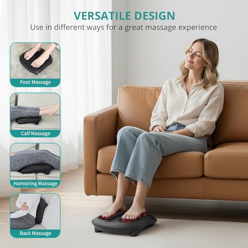 Nekteck Foot Massager with Heat, Shiatsu Heated Electric Kneading Foot Massager Machine for Neuropathy, Plantar Fasciitis,...