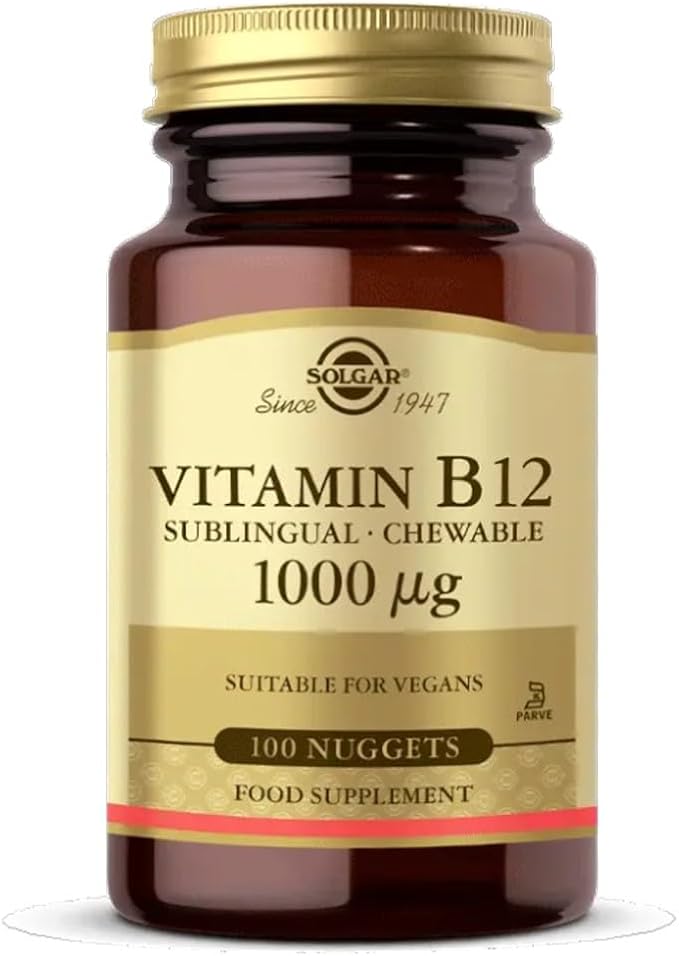 Solgar Sublingual Vitamin B12 1000 mcg - 100 Nuggets - Non-GMO, Vegan, Gluten Free, Dairy Free, Kosher, Halal - 100 Servings