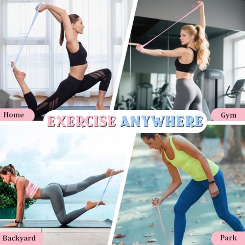 3PCS Figure 8 Resistance Bands for Women Men, Figure 8 Fitness Resistance Band, Resistance Bands with Handles, Exercise Eq...