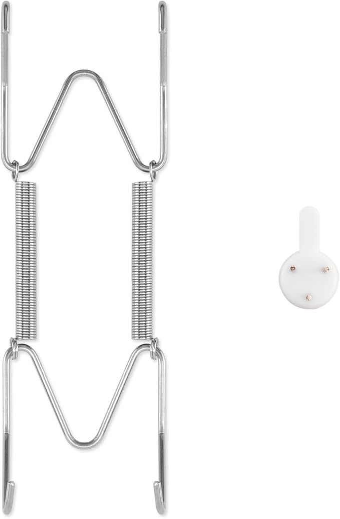 Bilillo Plate Hangers for The Wall, Suitable for 6-8 inch Decorative Plate, Stainless Steel Invisible Heavy Duty Wire Plate Holder with Wall Hooks, Plate Hangers for Displaying Plates, Silver